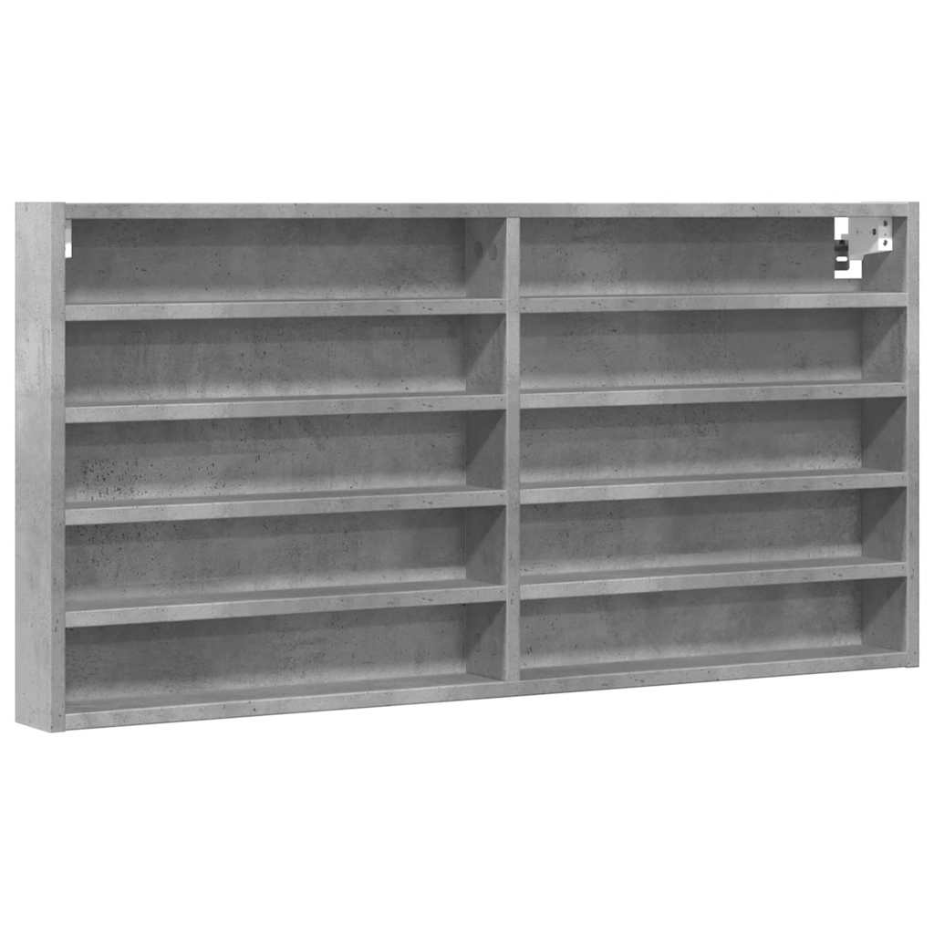 Vitrina siva boja betona 100x8,5x50 cm konstruirano drvo