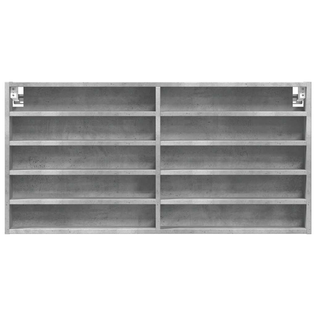 Vitrina siva boja betona 100x8,5x50 cm konstruirano drvo