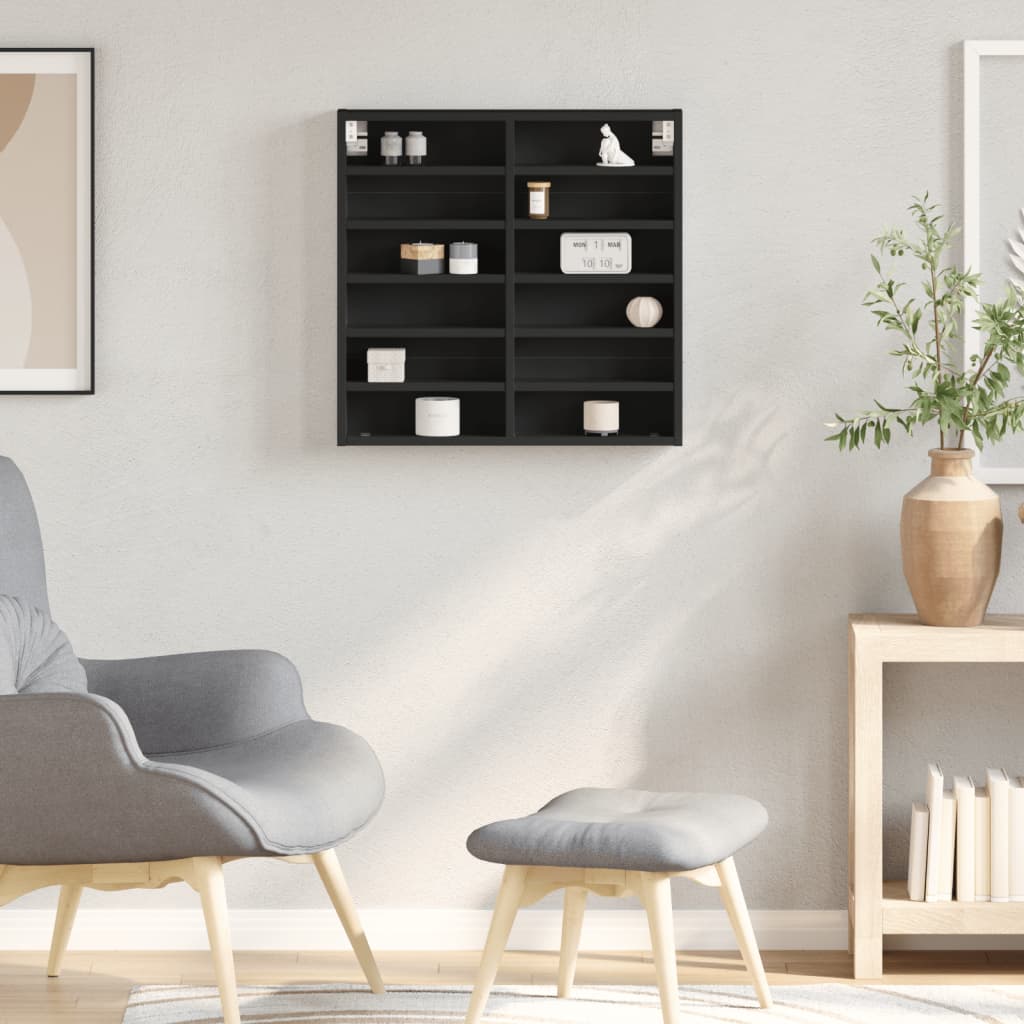 Vitrina crna 60x8,5x58 cm konstruirano drvo