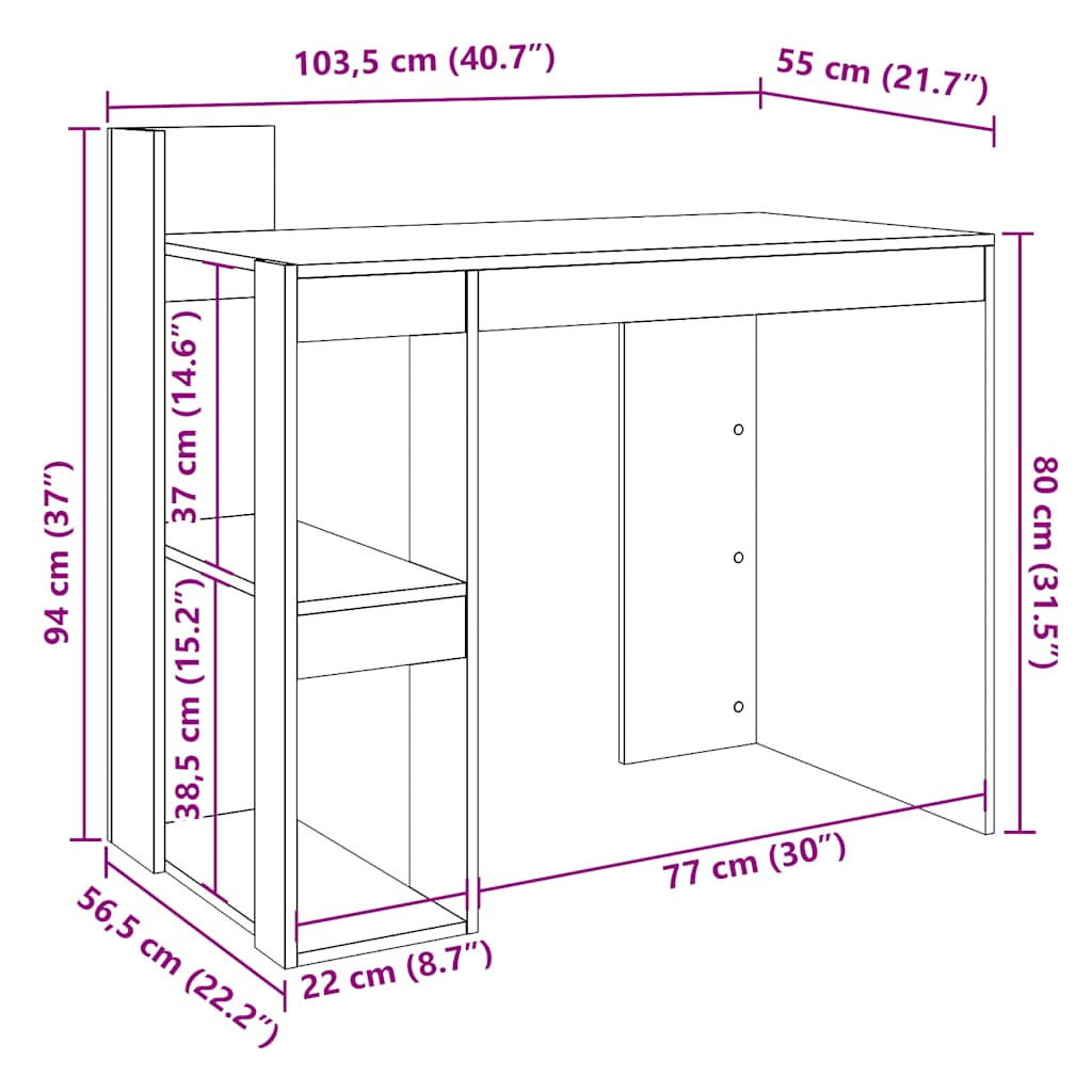 Uredski stol crni 103,5x56,5x94 cm konstruirano drvo