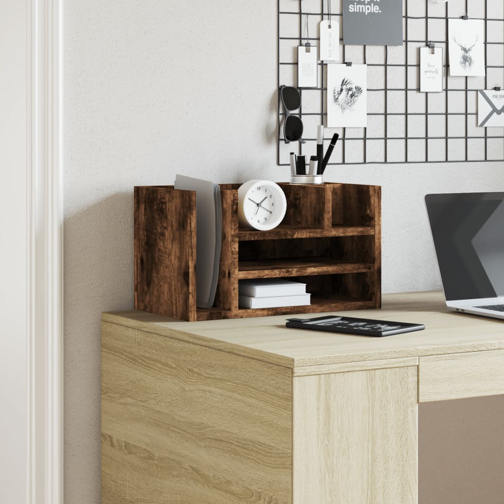 Organizator za stol boja hrasta 44,5x24x25 cm konstruirano drvo