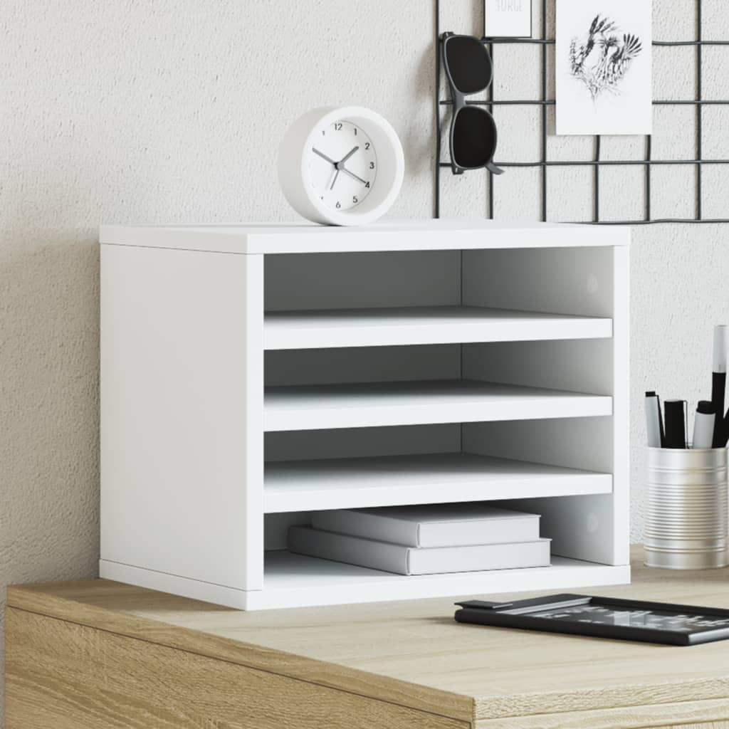 Organizator za stol bijeli 36 x 26 x 29,5 cm konstruirano drvo