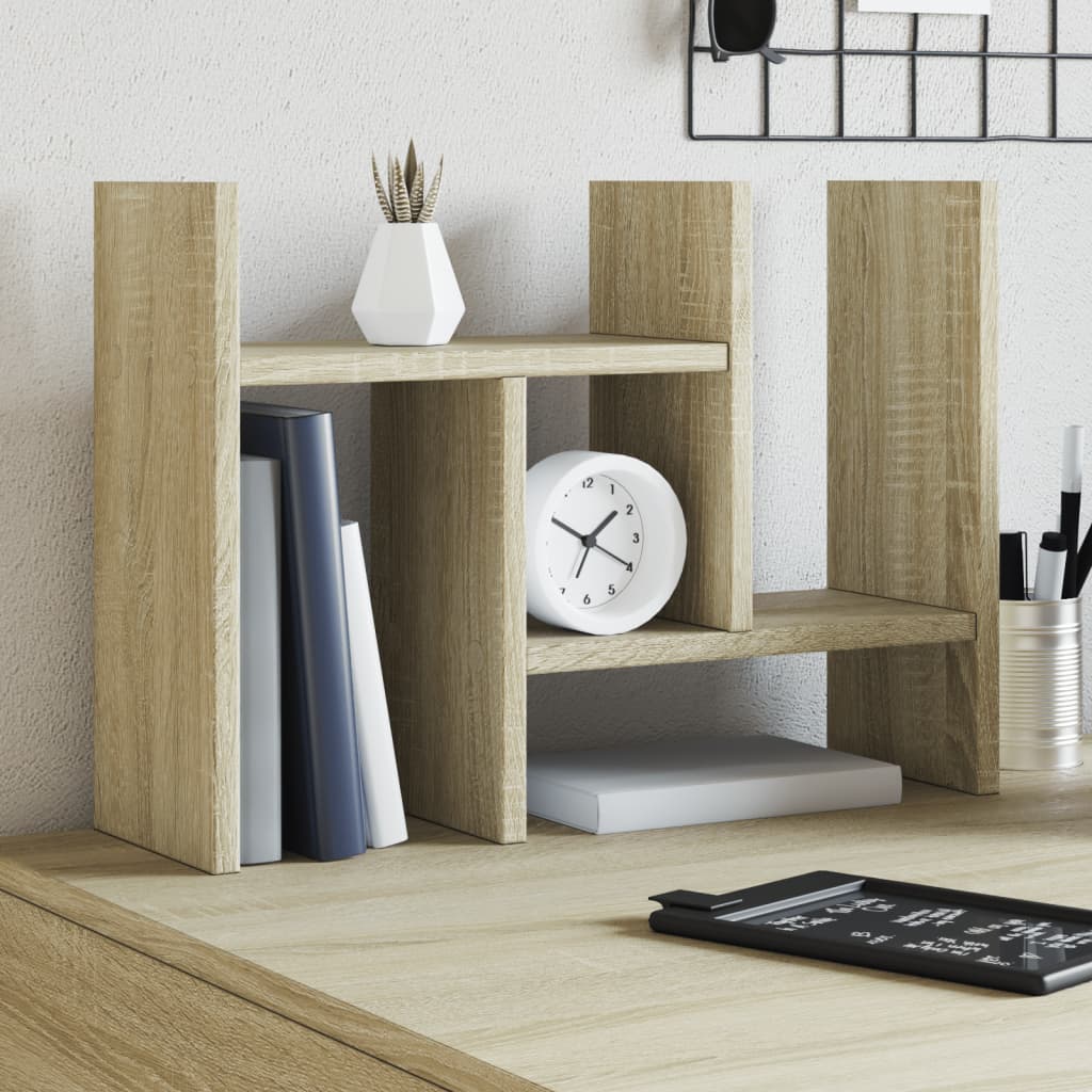 Organizator za stol boja hrasta 34,5 x 15,5 x 35,5 cm drveni