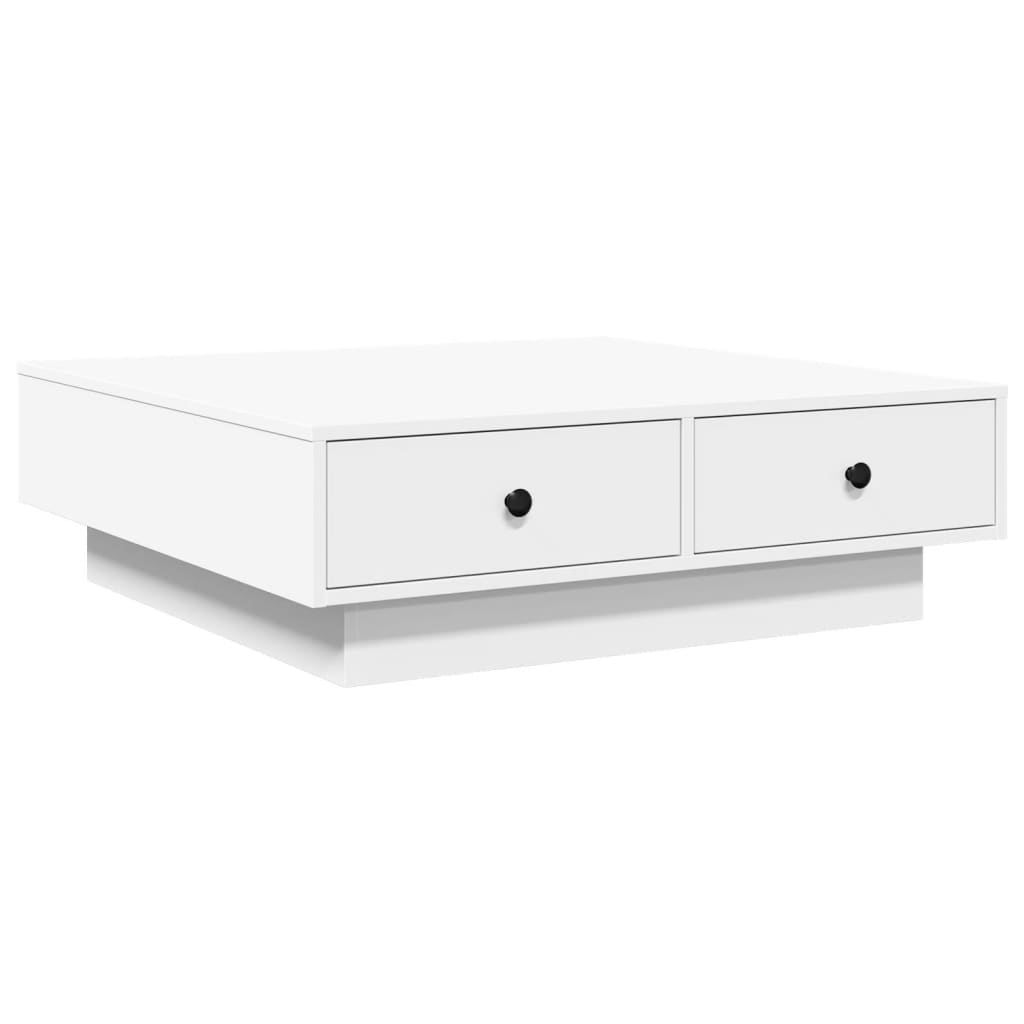 Stolić za kavu bijeli 90 x 90 x 28 cm od konstruiranog drva