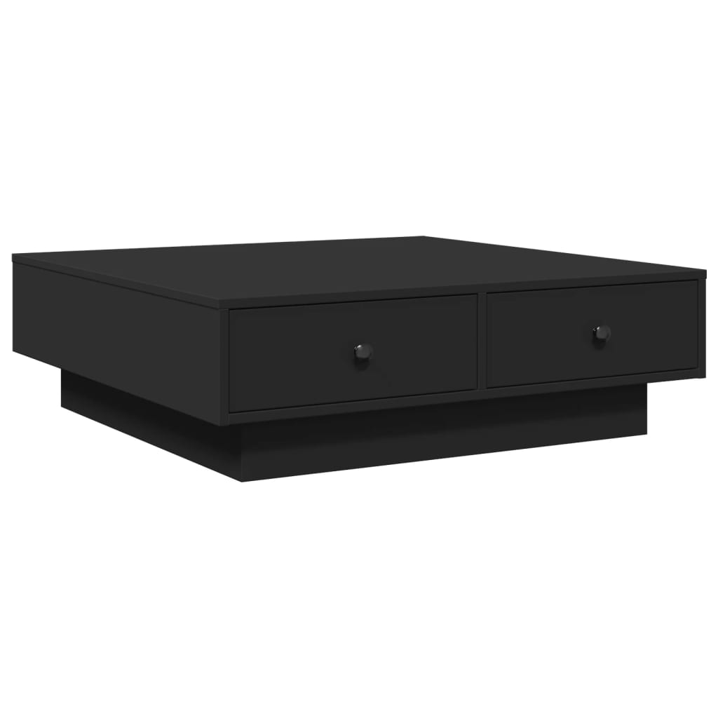 Stolić za kavu crni 90 x 90 x 28 cm od konstruiranog drva