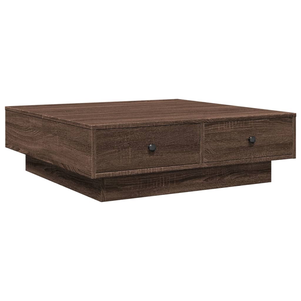 Stolić za kavu Smeđa hrasta 90x90x28 cm konstruirano drvo