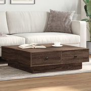 Stolić za kavu Smeđa hrasta 90x90x28 cm konstruirano drvo