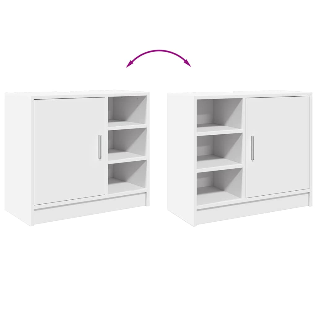Ormarić za umivaonik bijeli 63 x 29 x 55 cm konstruirano drvo