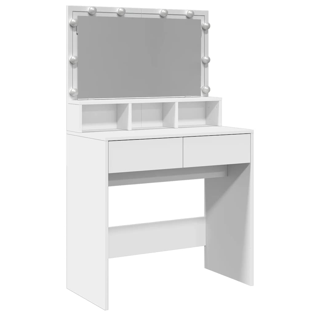 Toaletni stolić s LED svjetlima bijeli 80x41x134,5 cm