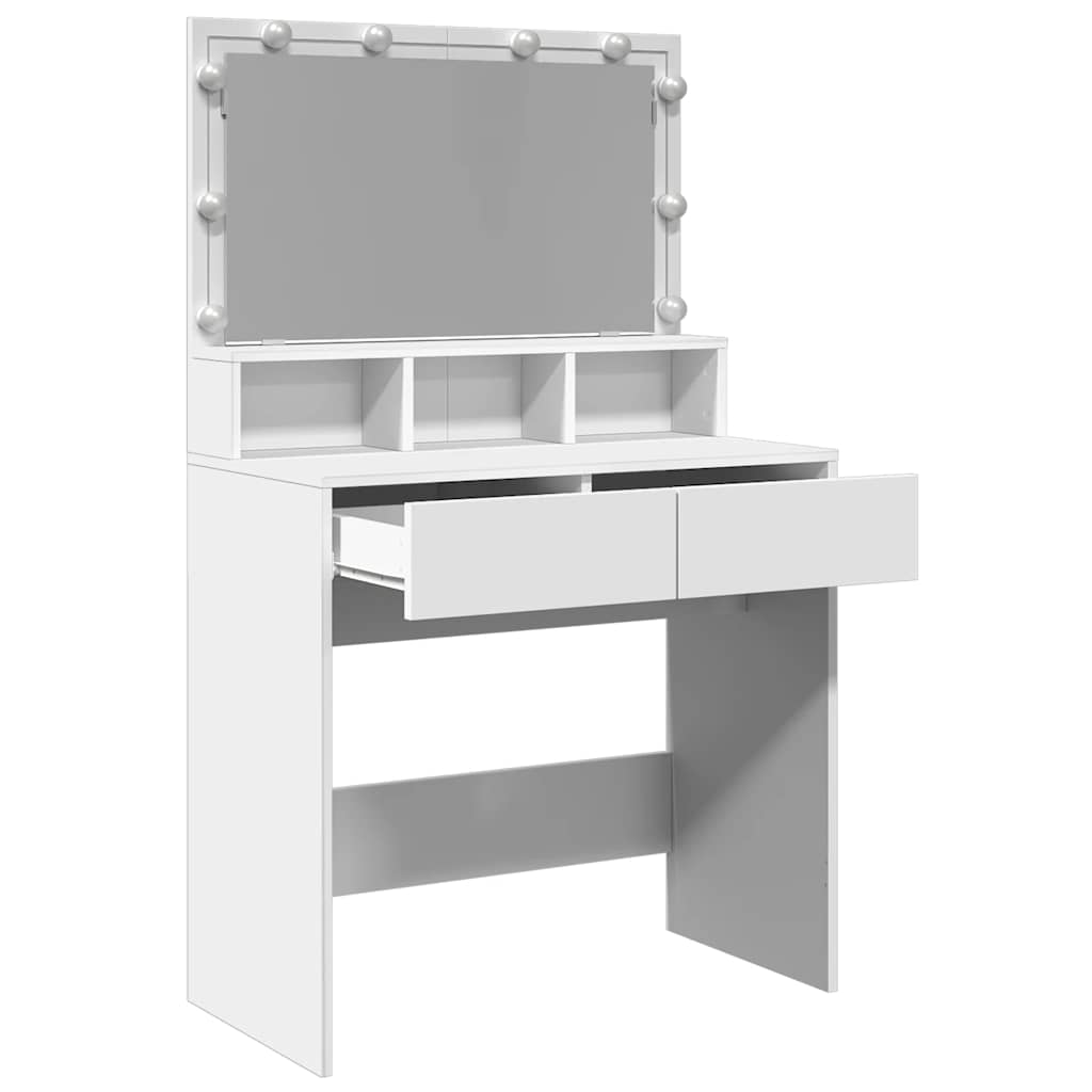 Toaletni stolić s LED svjetlima bijeli 80x41x134,5 cm