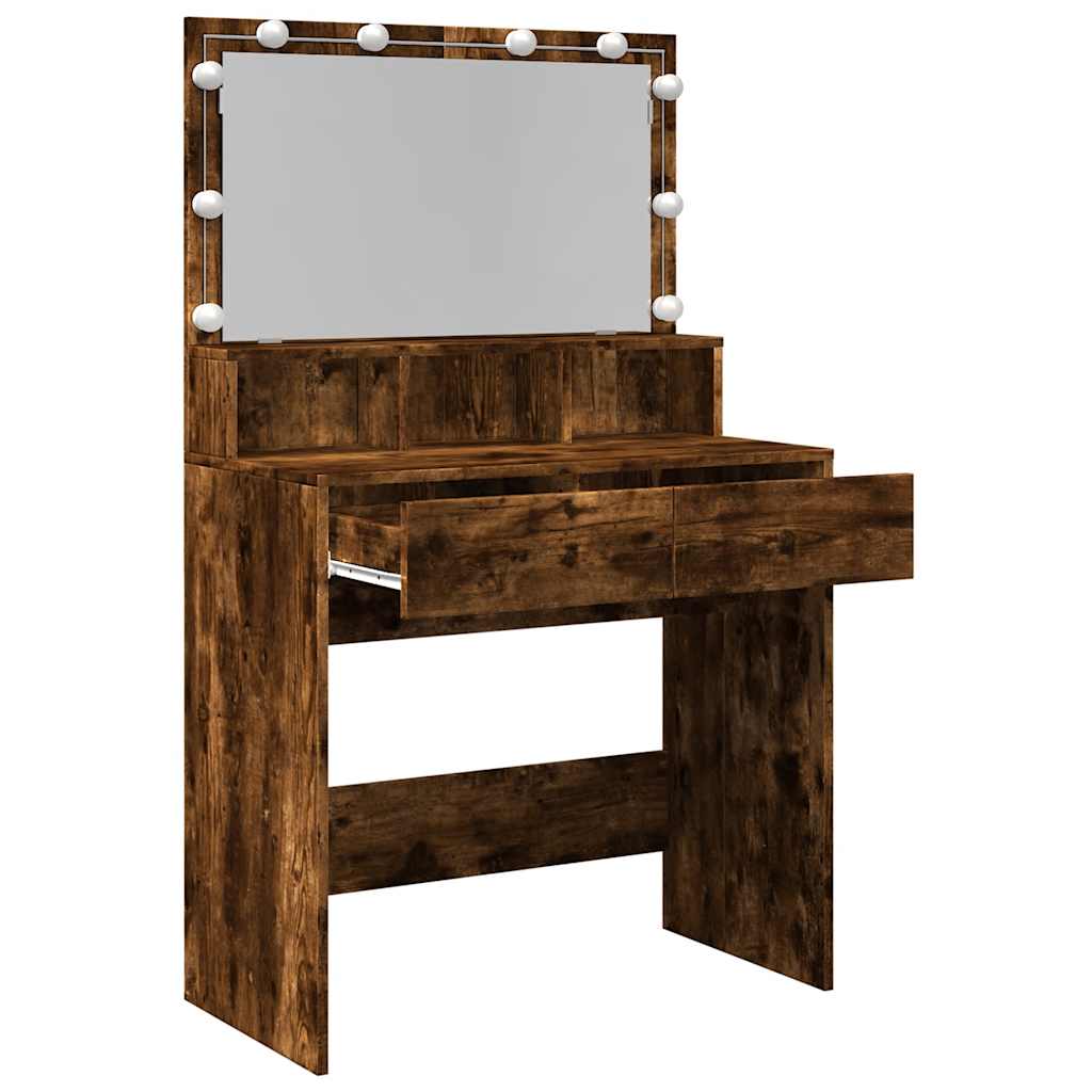Toaletni stolić LED boja dimljenog hrasta 80x41x134,5 cm