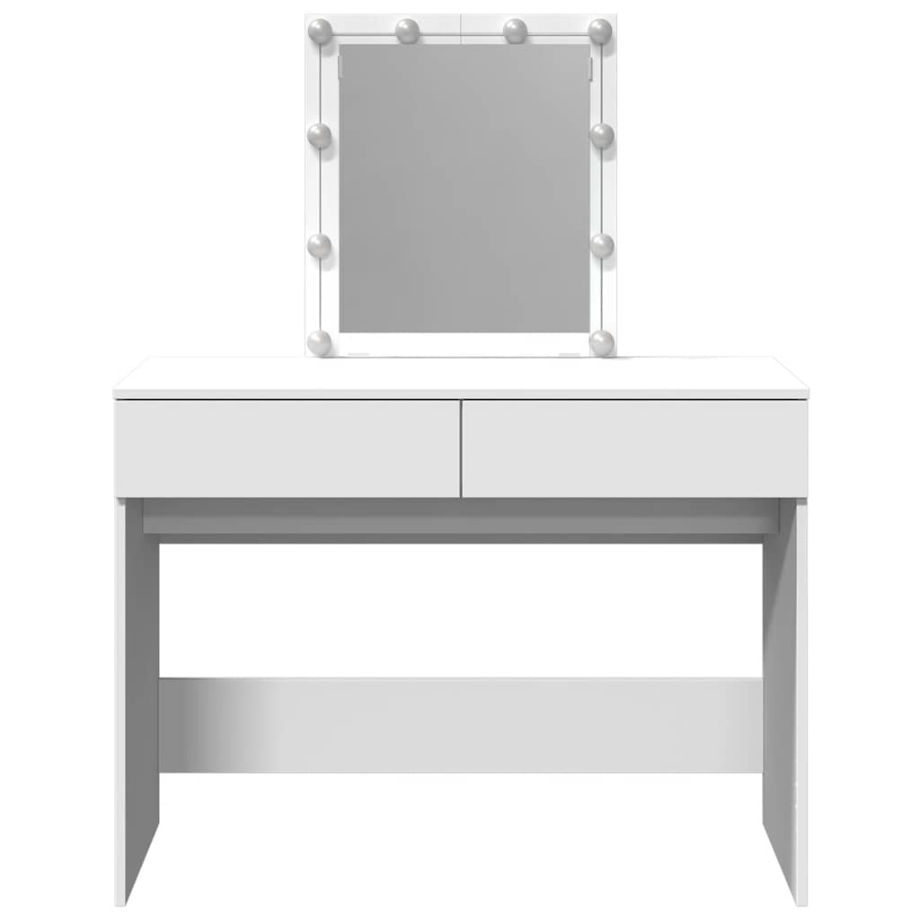 Toaletni stolić s LED svjetlima bijeli 100 x 40 x 130 cm