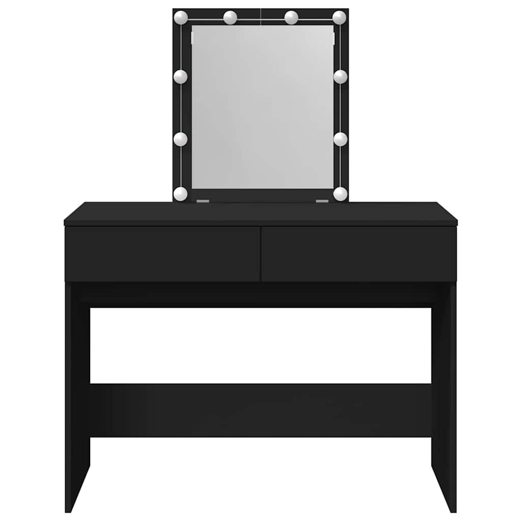 Toaletni stolić s LED svjetlima crni 100 x 40 x 130 cm