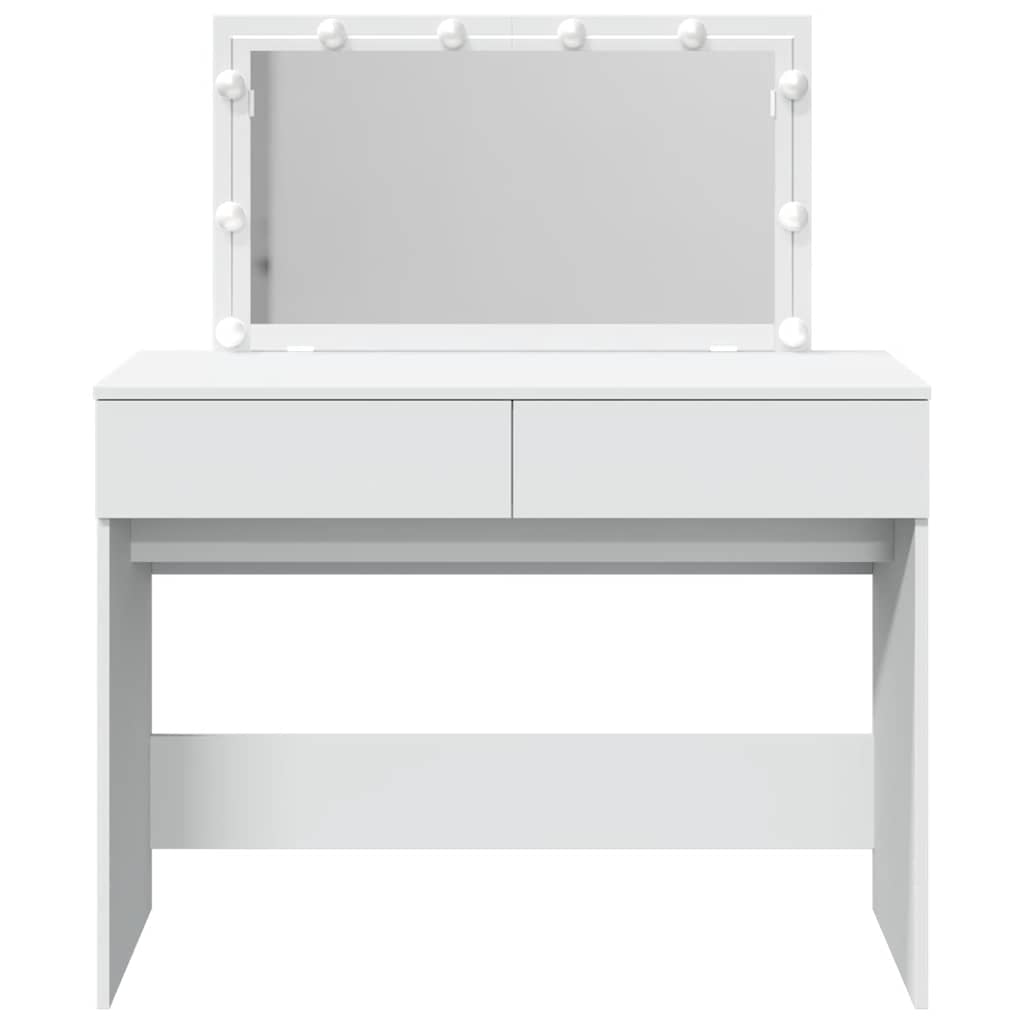 Toaletni stolić s LED svjetlima bijeli 100x40x120 cm