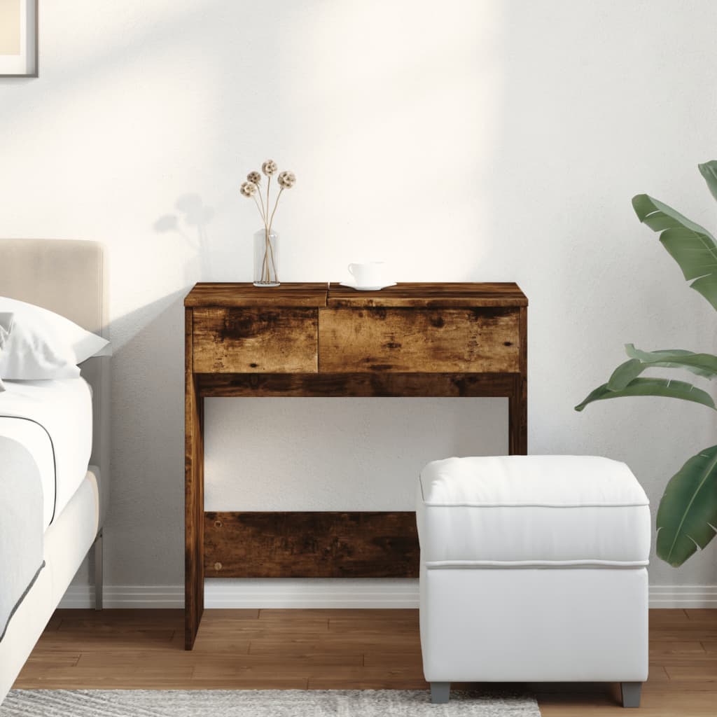 Toaletni stolić s ogledalom boja hrasta 73 x 46,5 x 120 cm