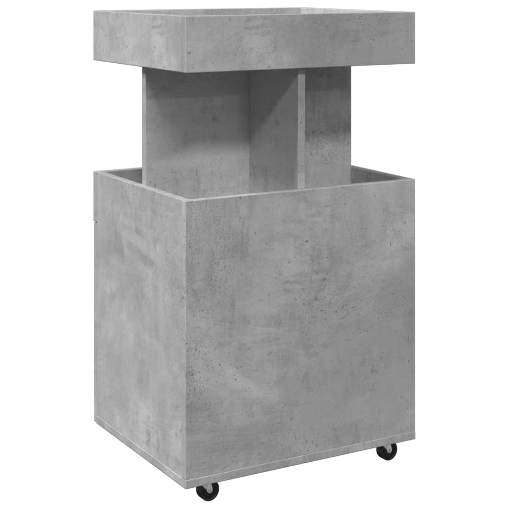 Barska kolica siva boja betona 50x41x89 cm konstruirano drvo