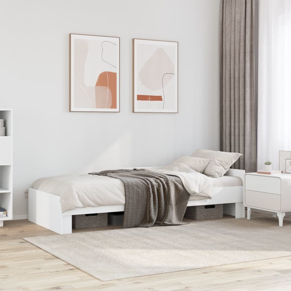 Okvir za krevet bijeli 90x200 cm konstruirano drvo