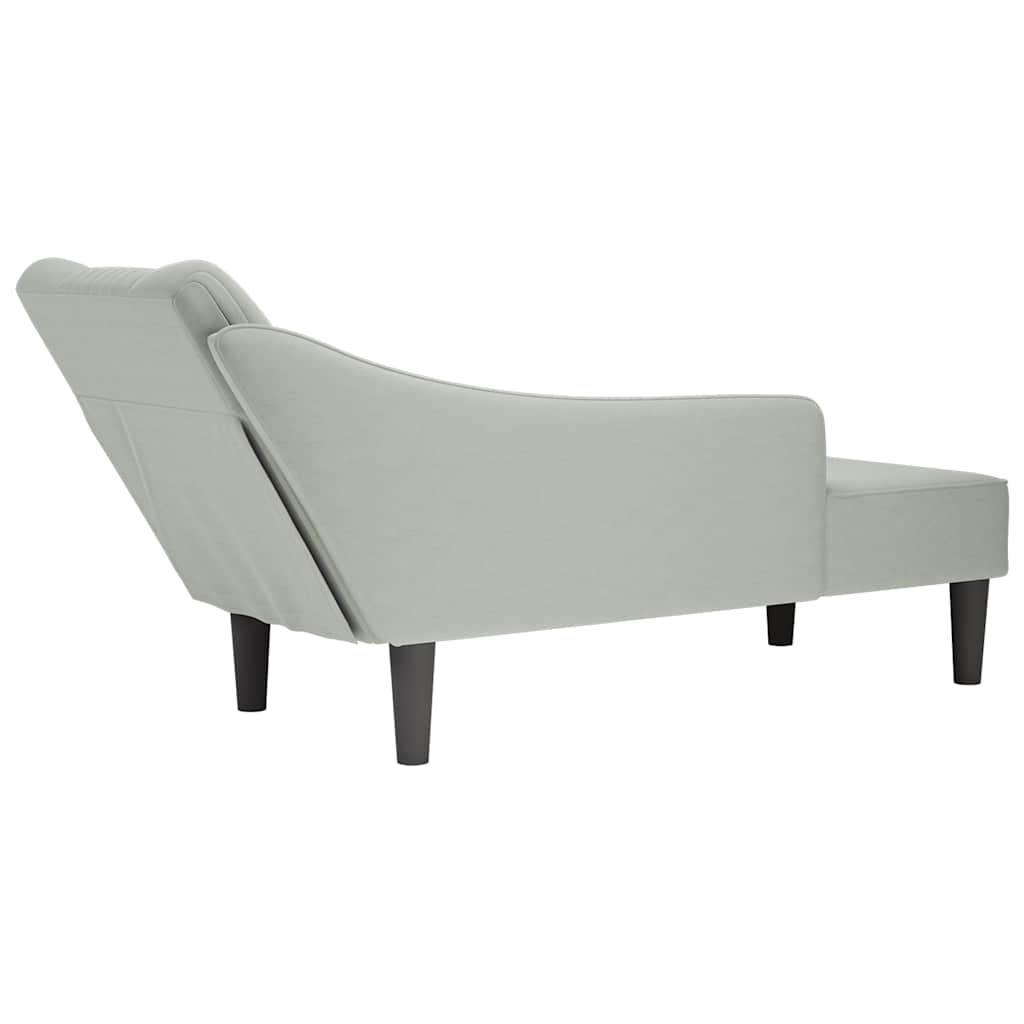 Počivaljka od baršun s rukonaslonom svijetlosiva