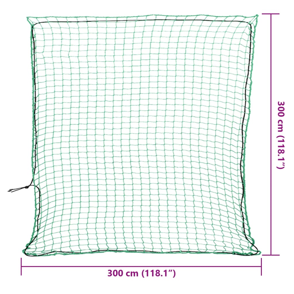 Mreža za prikolicu s elastičnim užetom zelena 3x3 m PP