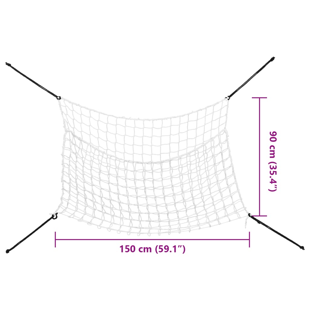 Mreže za sijeno 2 kom pravokutne bijele 150x90 cm PP