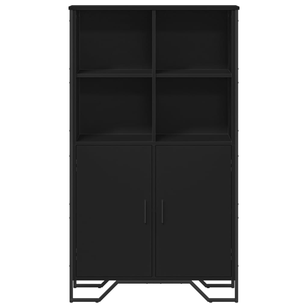 Visoka komoda crna 79,5 x 35,5 x 137,5 cm od konstruiranog drva