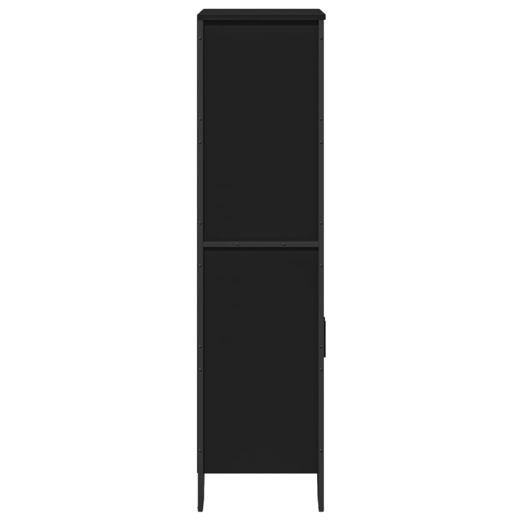 Visoka komoda crna 79,5 x 35,5 x 137,5 cm od konstruiranog drva