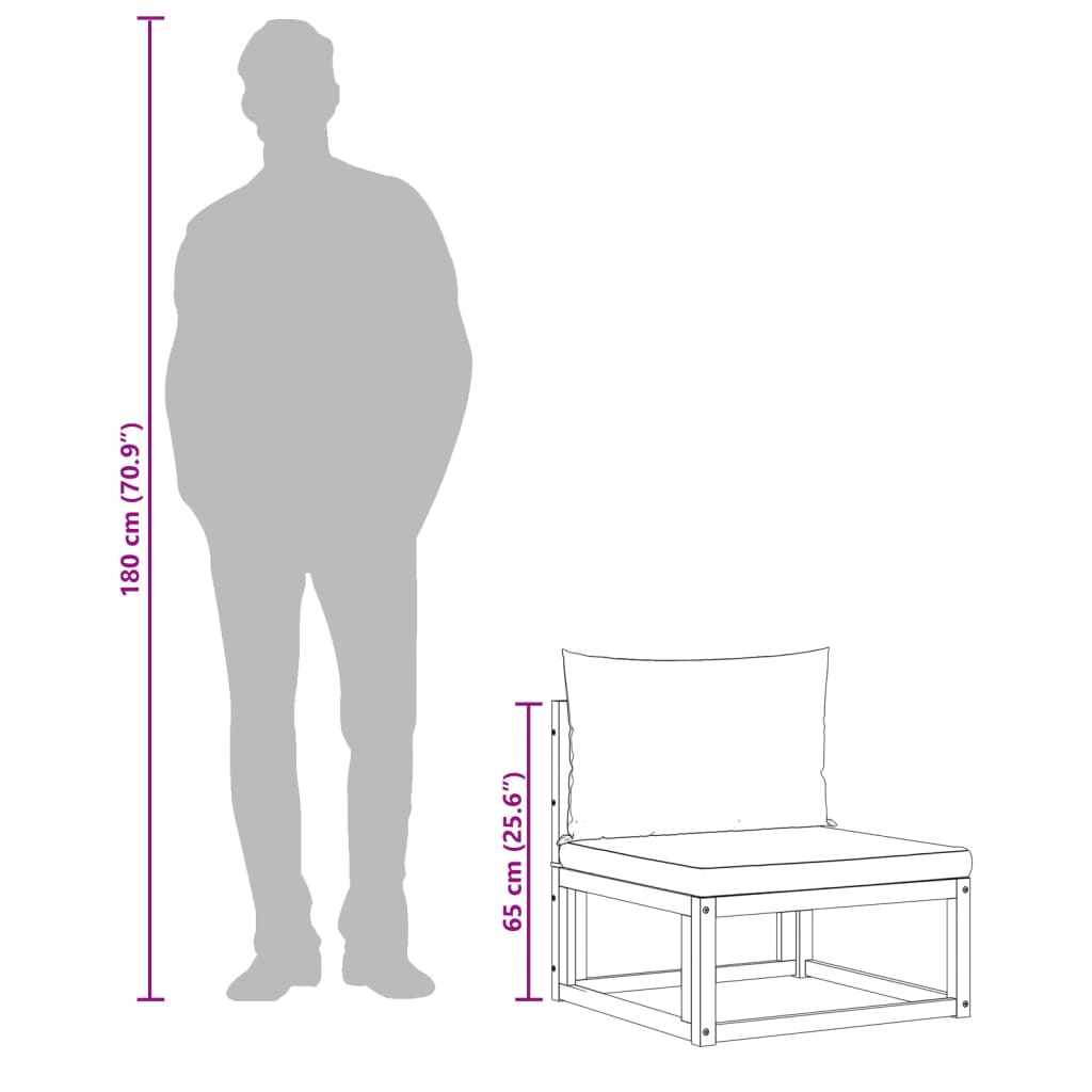 Vrtni set od 4 dijela s jastucima, akacija i uže
