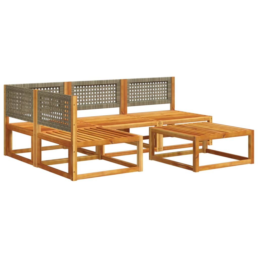 Vrtni set od 5 dijelova s jastucima, akacija i ratan