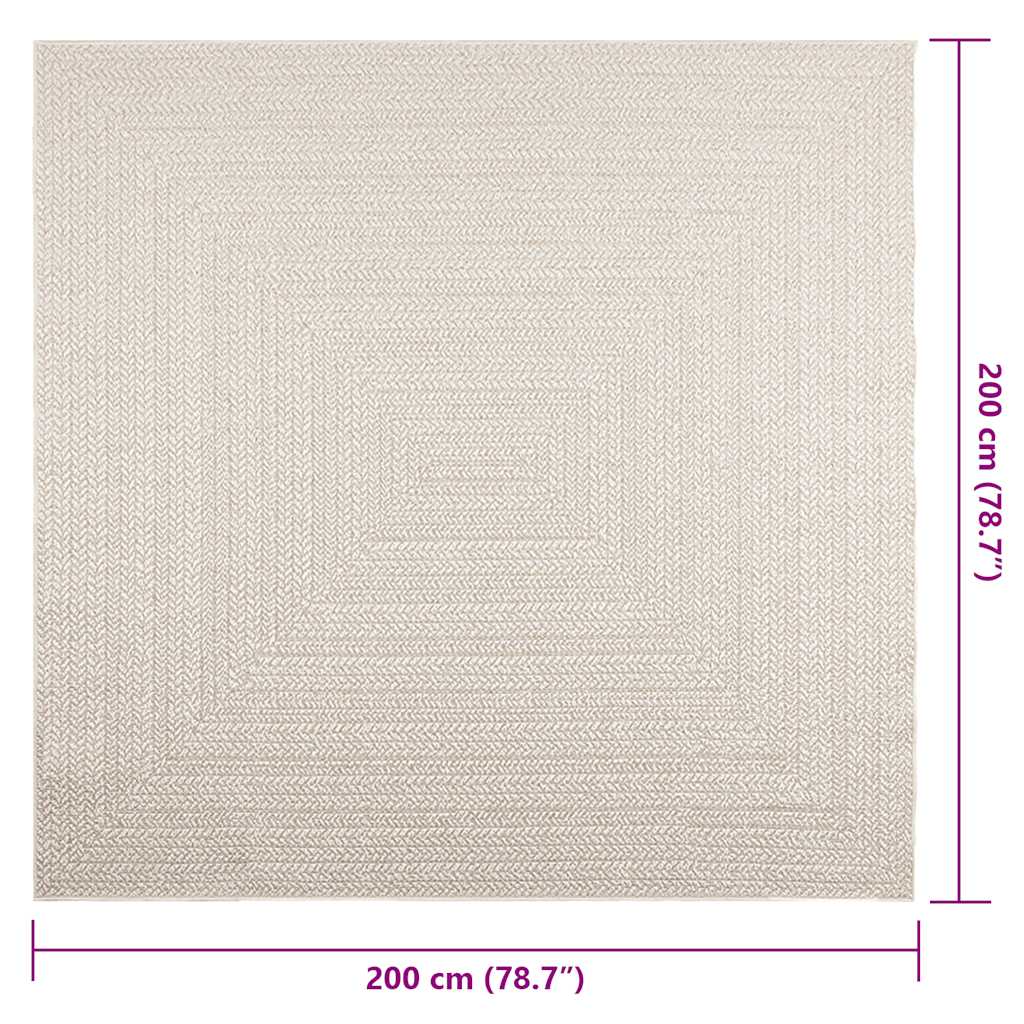 Tepih ZIZUR 200 x 200 cm s izgledom jute unutarnji i vanjski