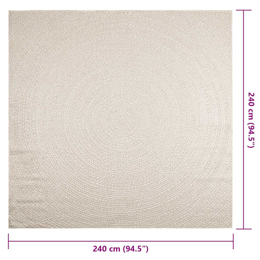Tepih ZIZUR 240 x 240 cm s izgledom jute unutarnji i vanjski