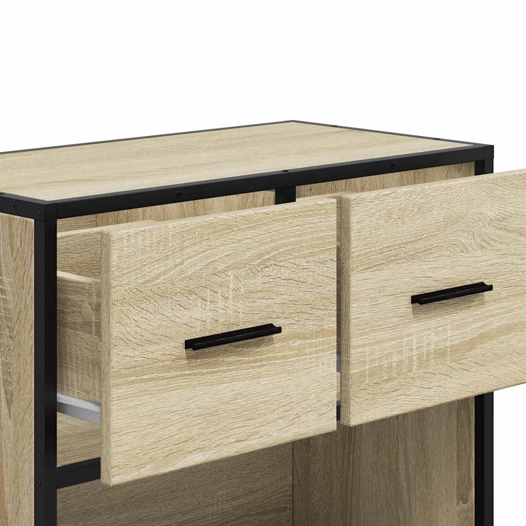 Noćni ormarić Sonoma hrast 60x31x60cm Konstruirano drvo i metal