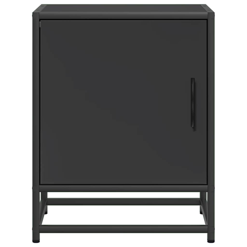 Noćni ormarić crni 40x31x50 cm Konstruirano drvo i metal