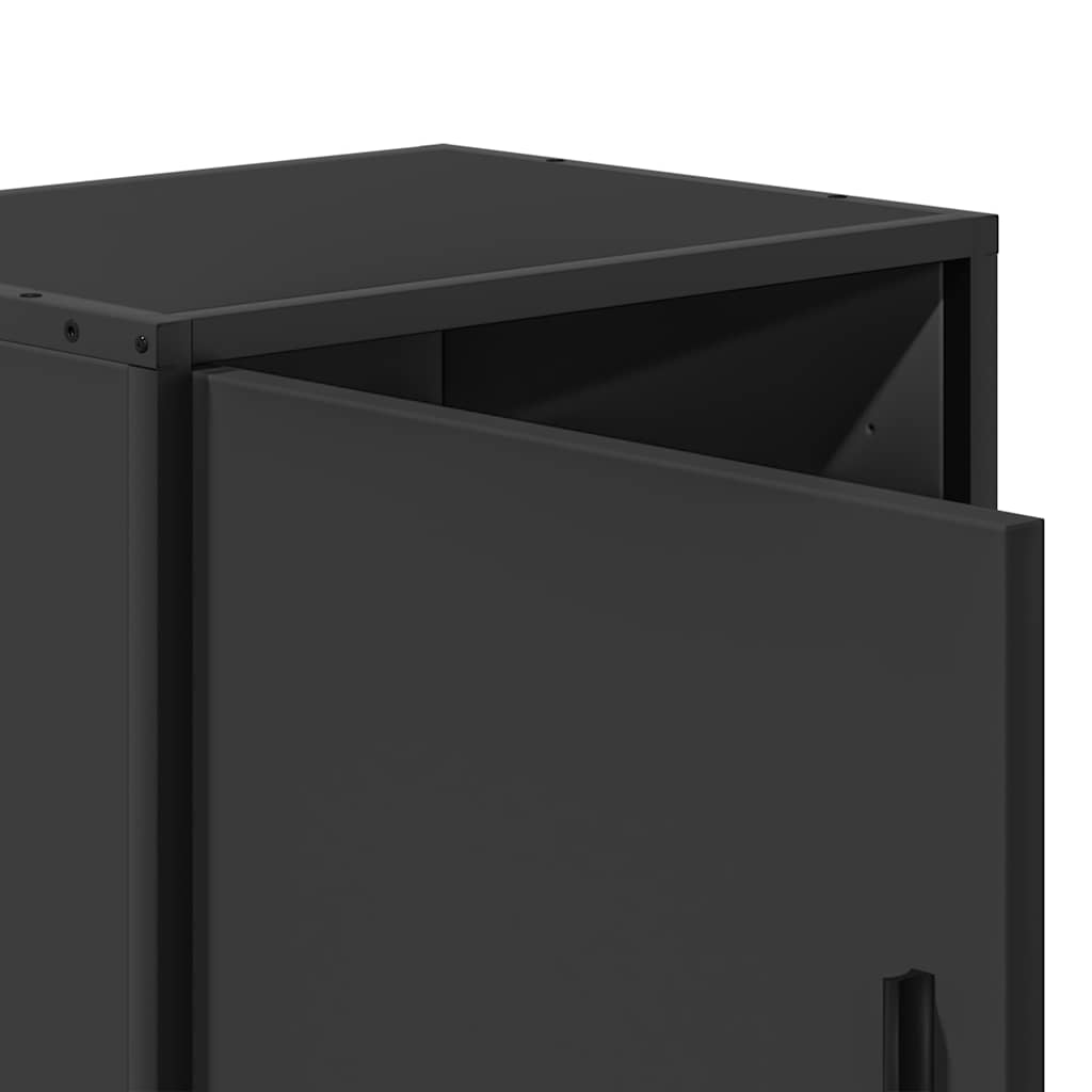 Noćni ormarić crni 40x31x50 cm Konstruirano drvo i metal