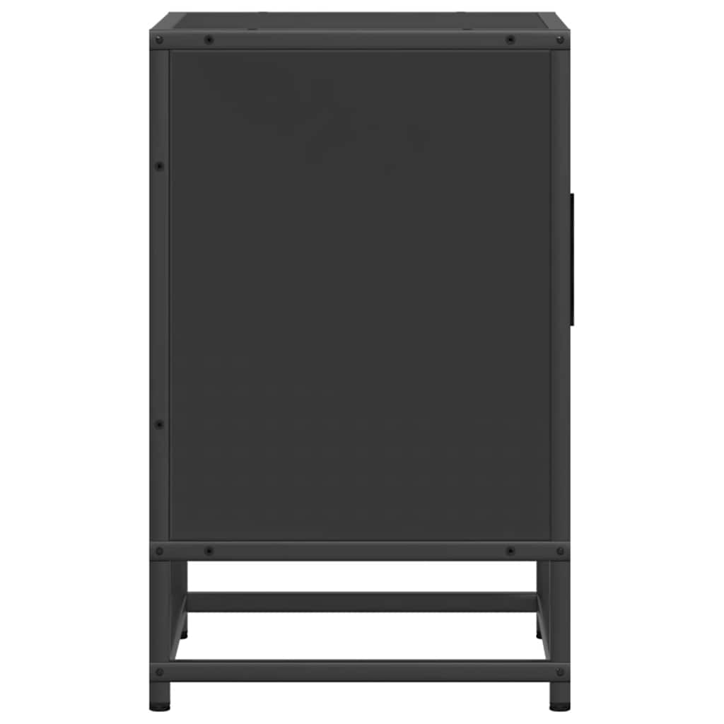 Noćni ormarići 2 kom crni 40x31x50 cm Konstruirano drvo i metal