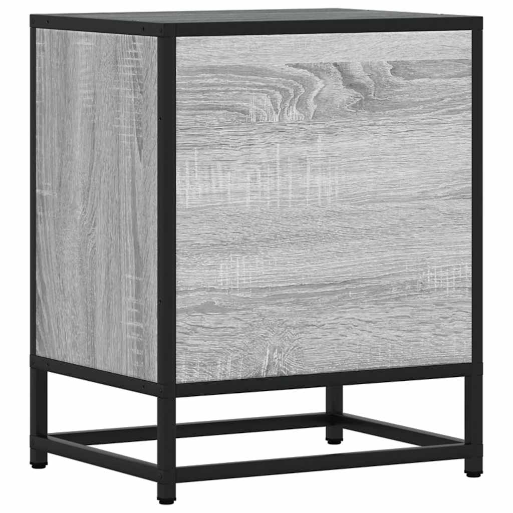 Noćni ormarić Sivi Sonoma 40x31x50 cm Konstruirano drvo i metal