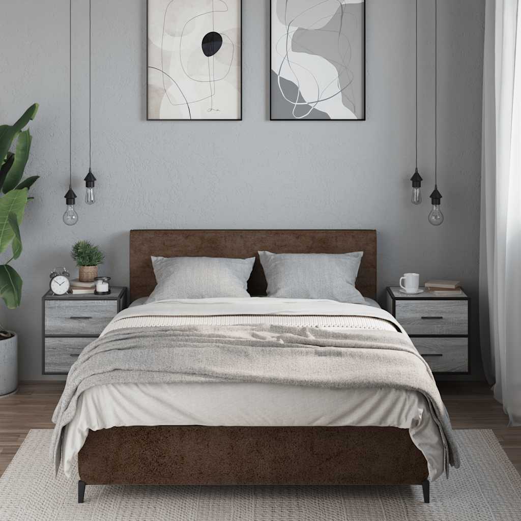 Zidni noćni ormarići 2 kom Sivi Sonoma 40x31x39,5 cm
