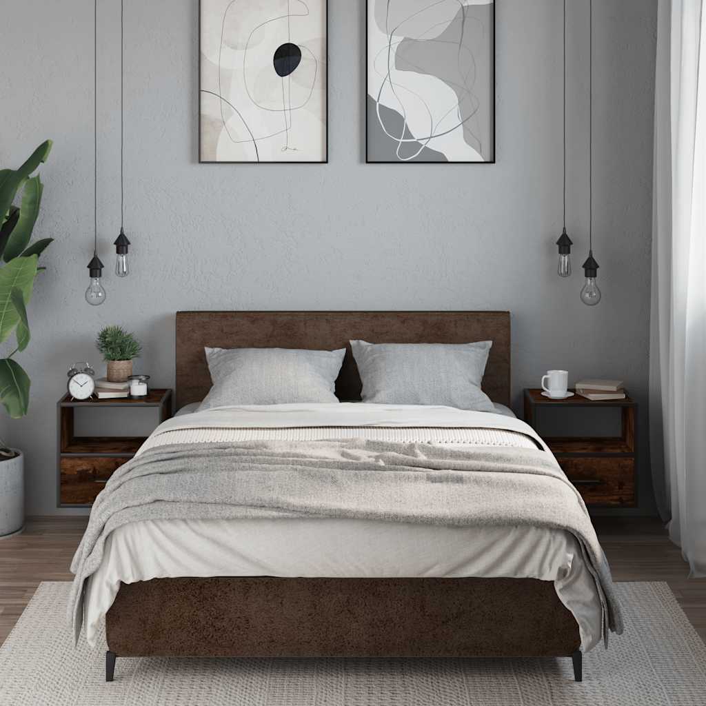 Zidni noćni ormarići 2 kom dimljeni hrast 40x31x39,5 cm