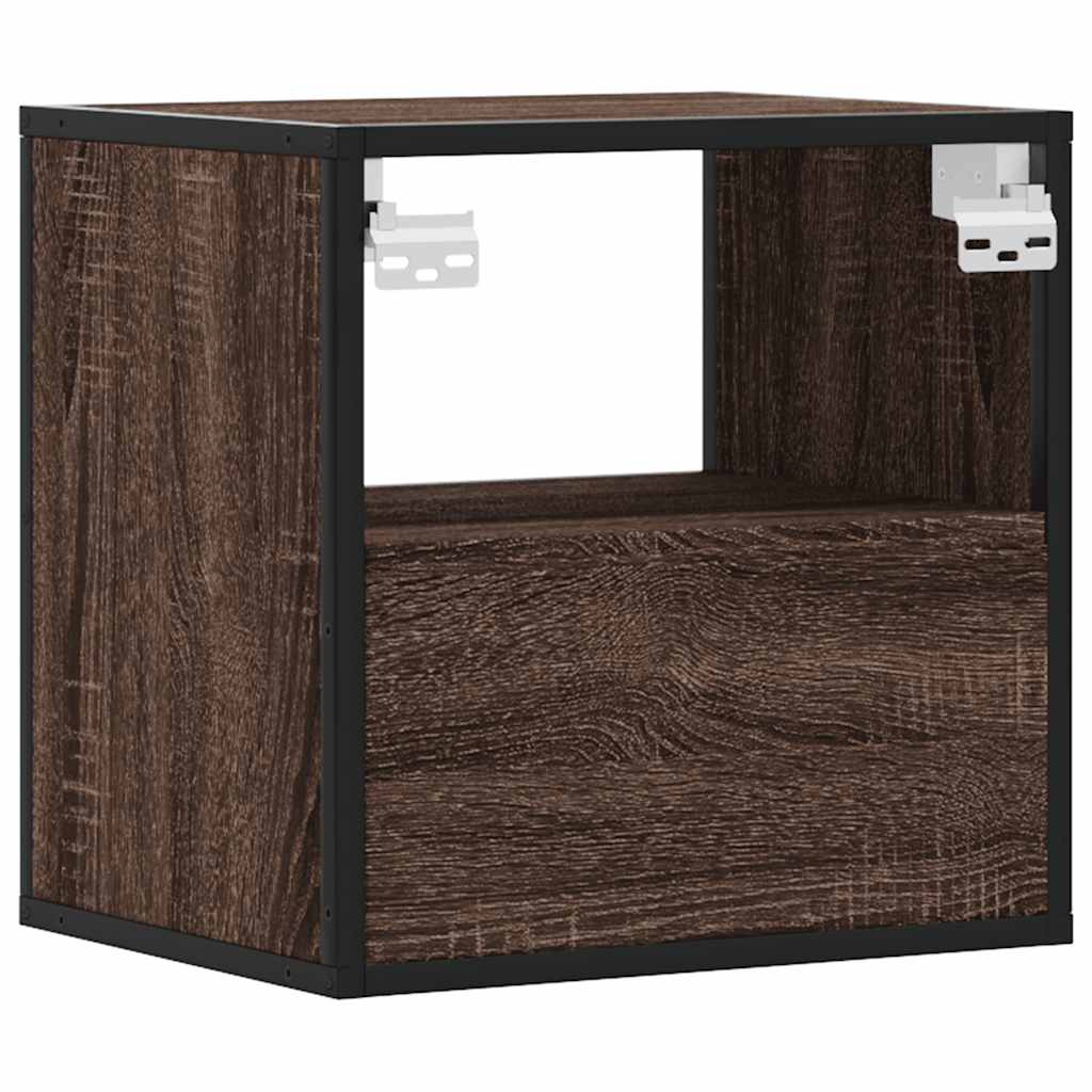 Zidni noćni ormarići 2 kom smeđi hrast 40x31x39,5 cm