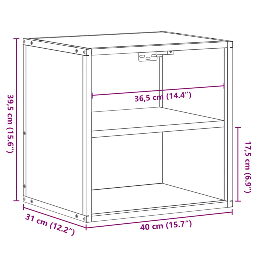 Zidni noćni ormarići 2 kom dimljeni hrast 40x31x39,5 cm