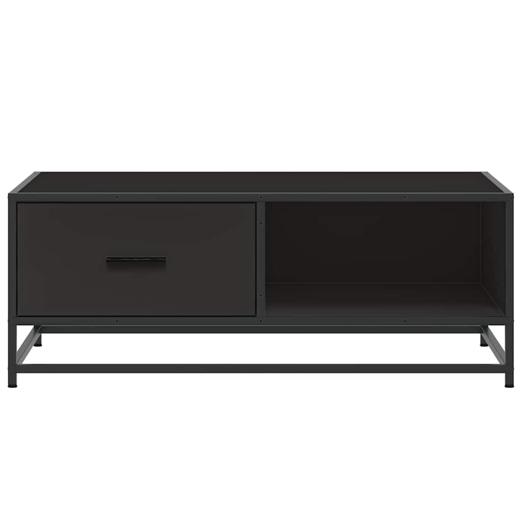 Stolić za kavu crni 90 x 57 x 35 cm konstruirano drvo i metal