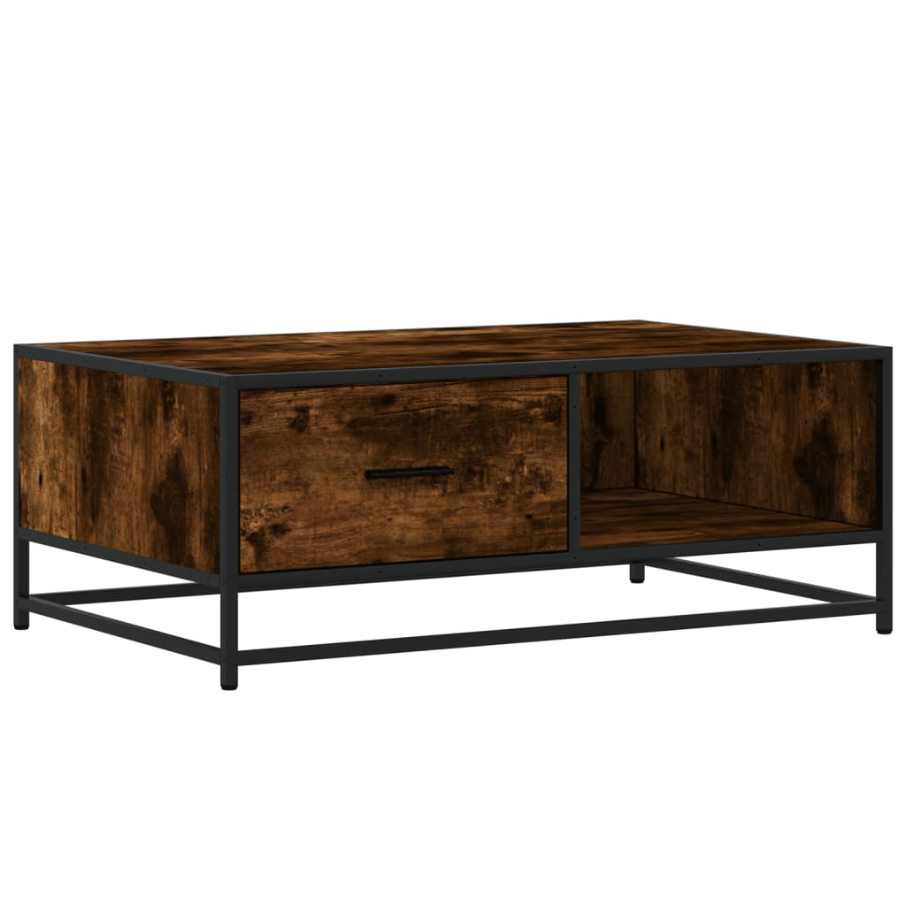Stolić za kavu boja dimljenog hrasta 90x57x35 cm drvo i metal