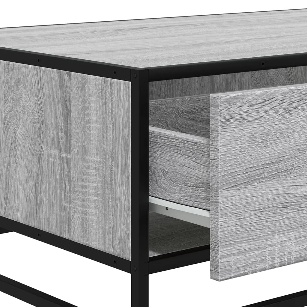 Stolić za kavu siva boja hrasta 90x57x35 cm od drva i metala