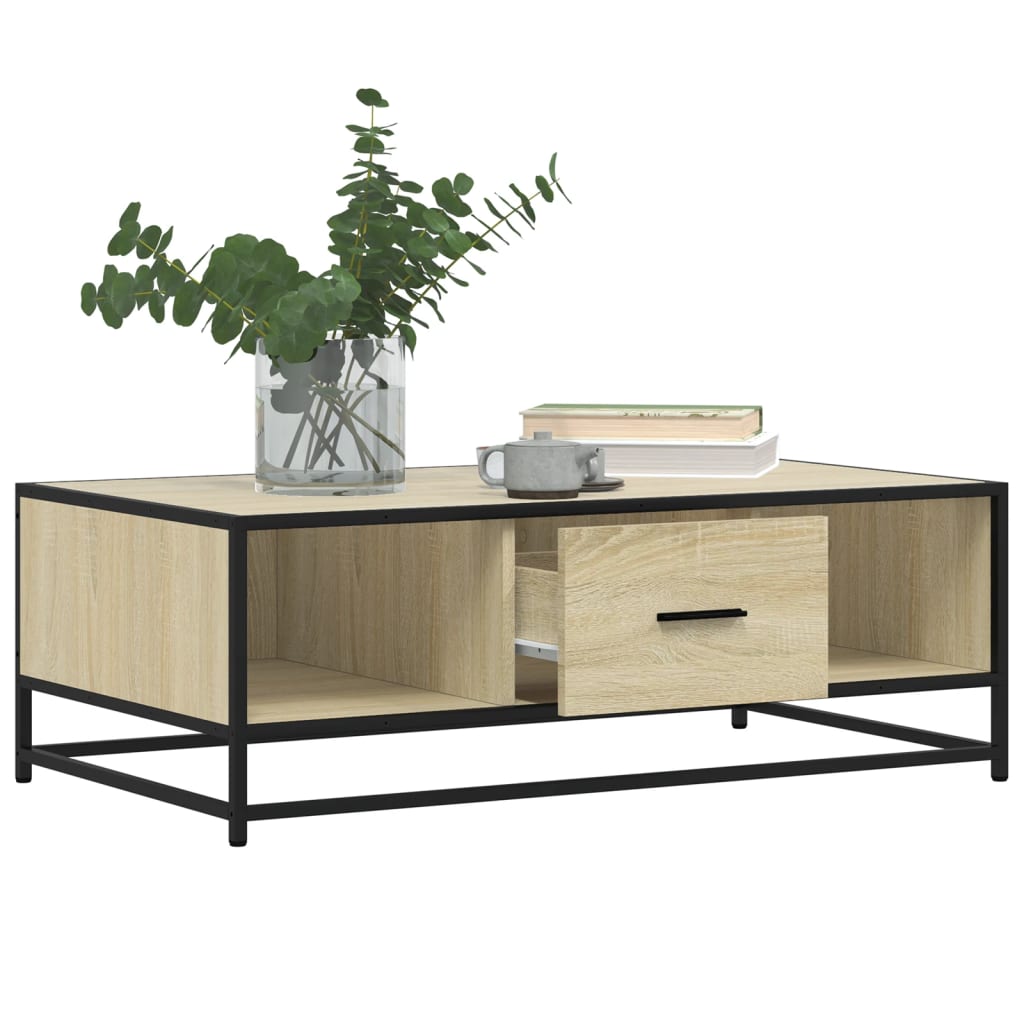 Stolić za kavu boja hrasta sonome 100x57x35 cm od drva i metala