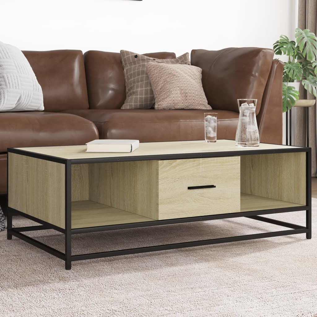 Stolić za kavu boja hrasta sonome 100x57x35 cm od drva i metala
