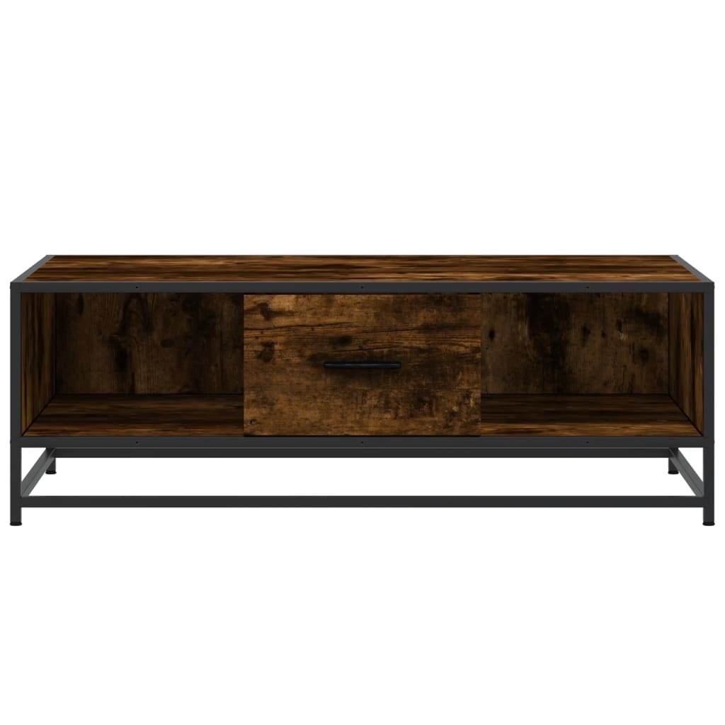 Stolić za kavu boja hrasta 100x57x35 cm od drva i metala