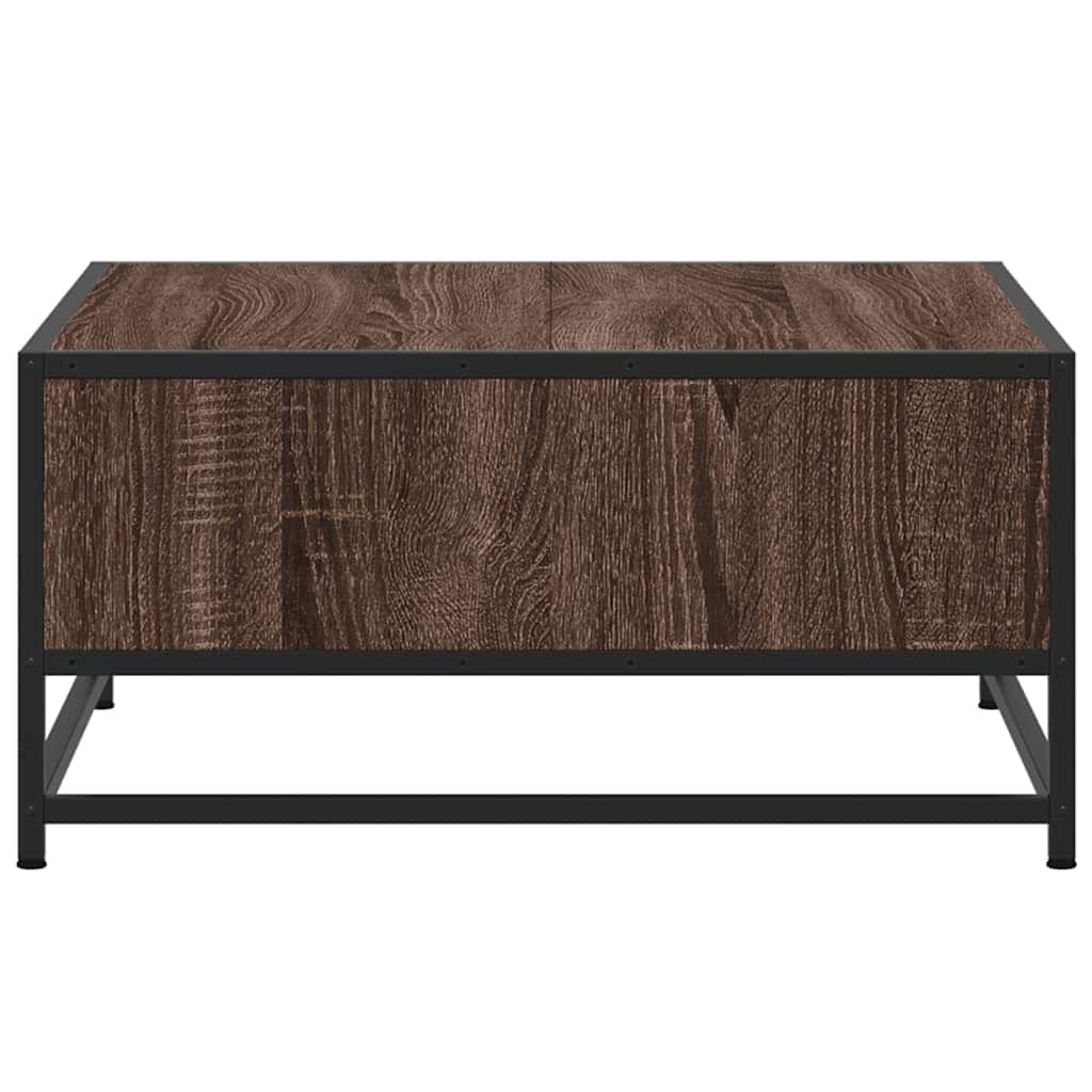 Stolić za kavu smeđa boja hrasta 60,5x60,5x30 cm drvo i metal