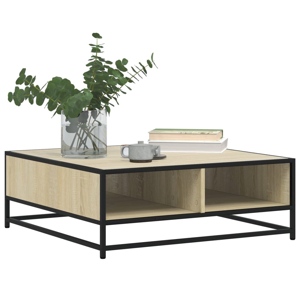 Stol za kavu Sonoma hrast 80x80x30 cm Konstruirano drvo i metal