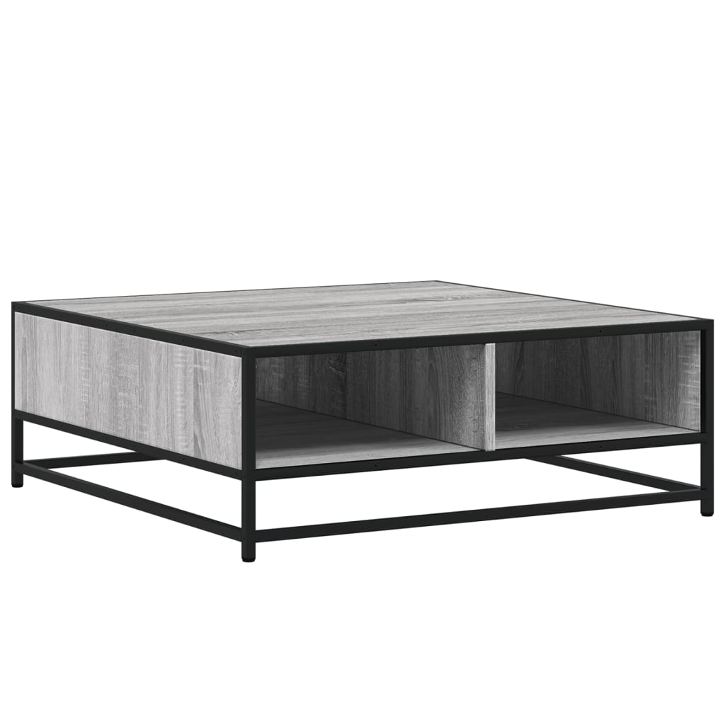 Stol za kavu Sivi Sonoma 80x80x30 cm Konstruirano drvo i metal