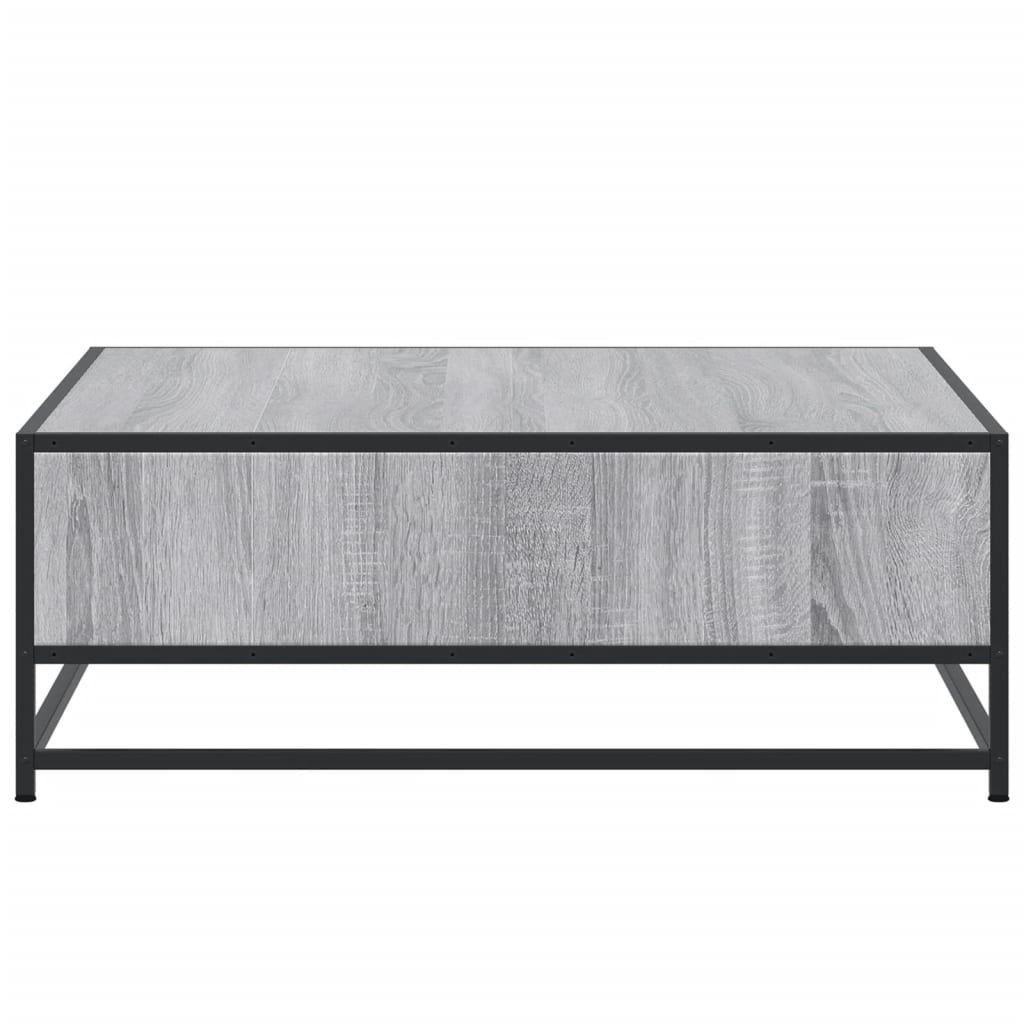 Stol za kavu Sivi Sonoma 80x80x30 cm Konstruirano drvo i metal