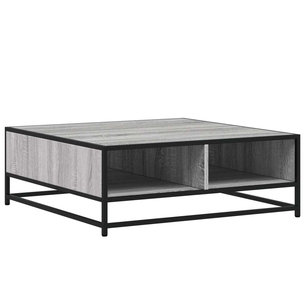 Stol za kavu Sivi Sonoma 80x80x30 cm Konstruirano drvo i metal